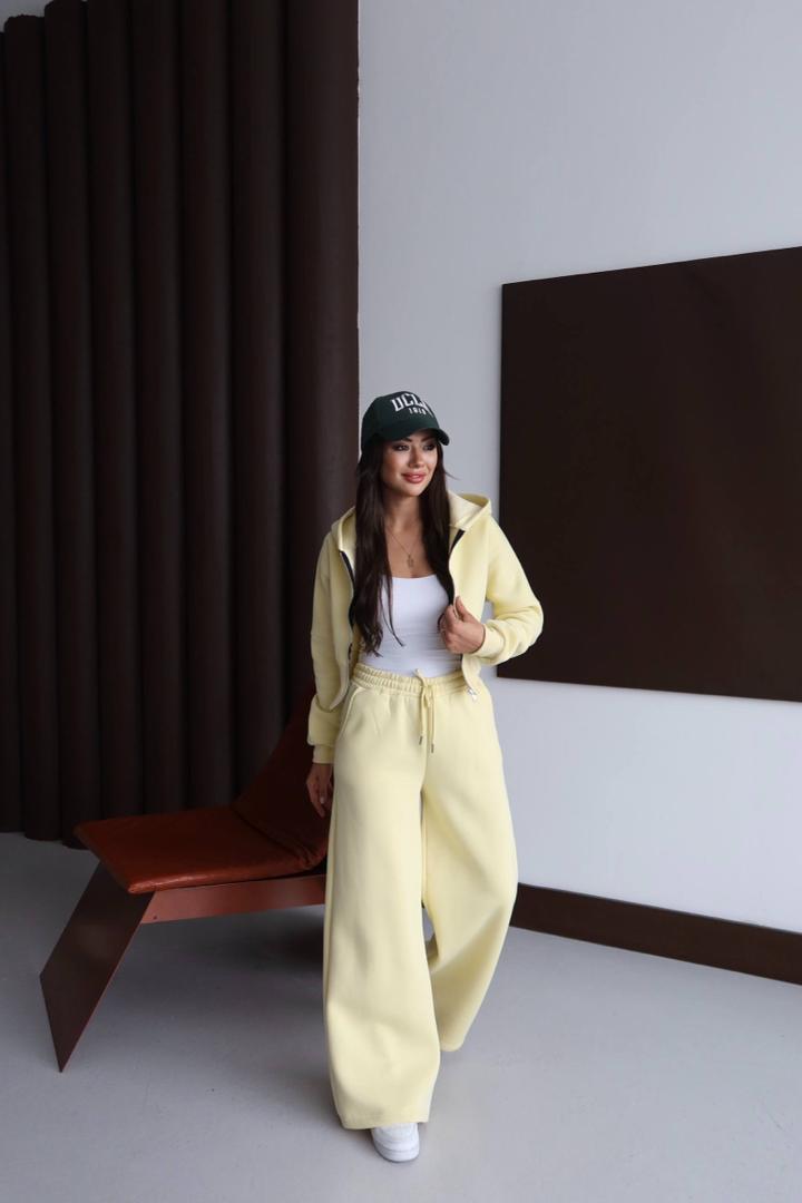 Survêtement d'hiver en polaire pour femme, ensemble 2 pièces avec sweat à capuche et pantalon