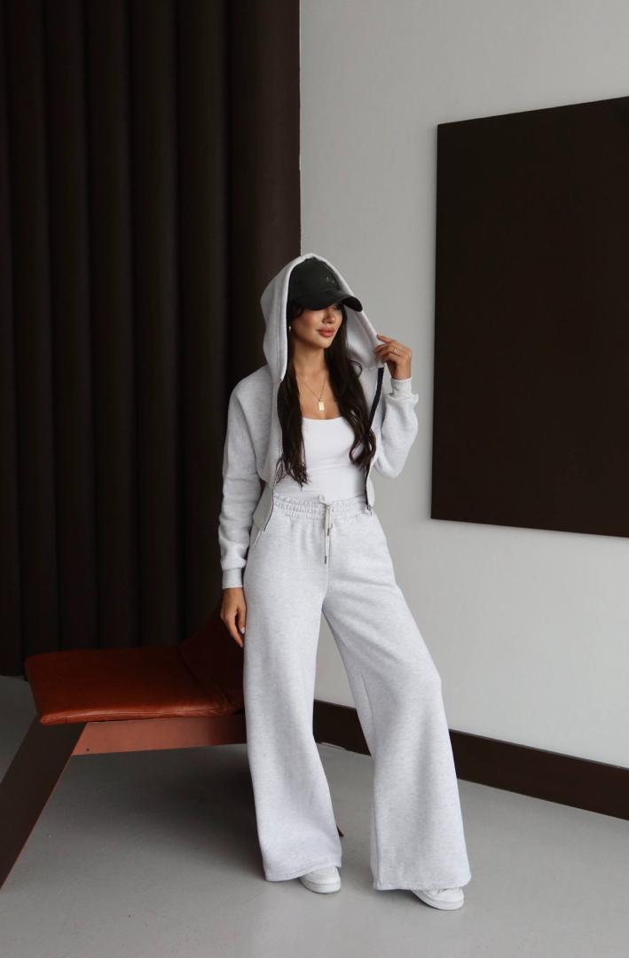 Survêtement d'hiver en polaire pour femme, ensemble 2 pièces avec sweat à capuche et pantalon